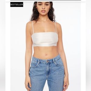 Pleated satin crop top - Size S worn once